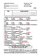 Đề kiểm tra 1 tiết môn Tiếng Anh Lớp 11 - Đề B - Trường quốc tế Bắc Mỹ